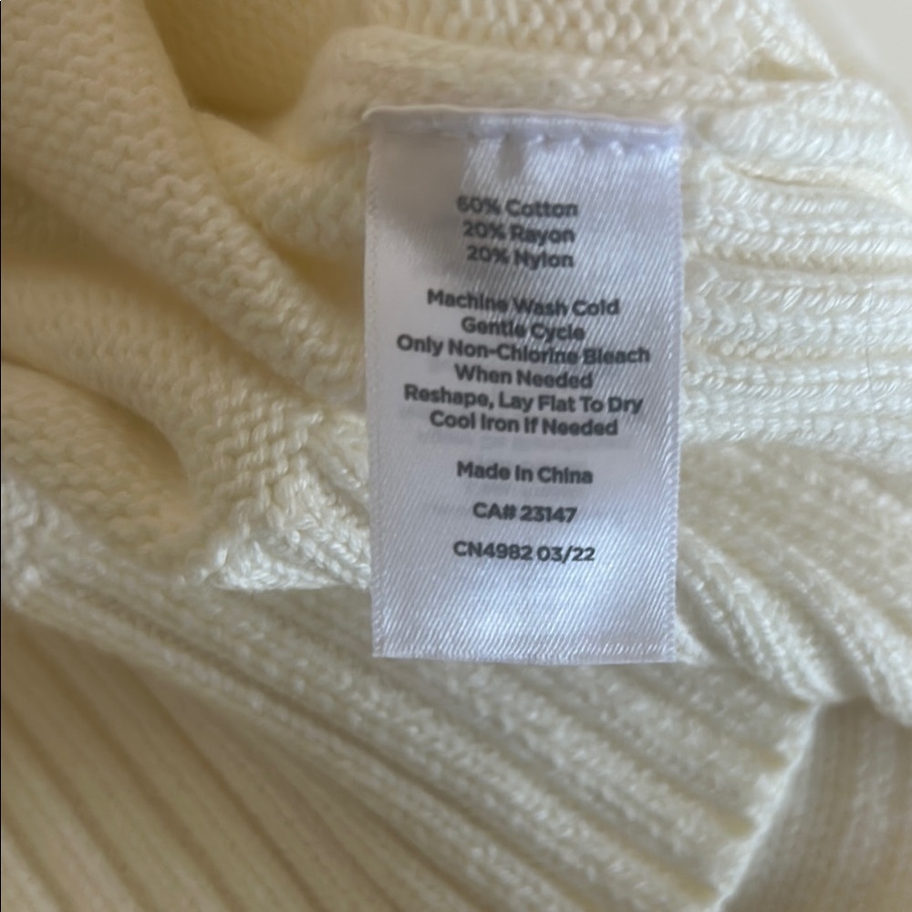 Talbots Cream Crew Neck Sweater with Lace Detail - Picture 5 of 8